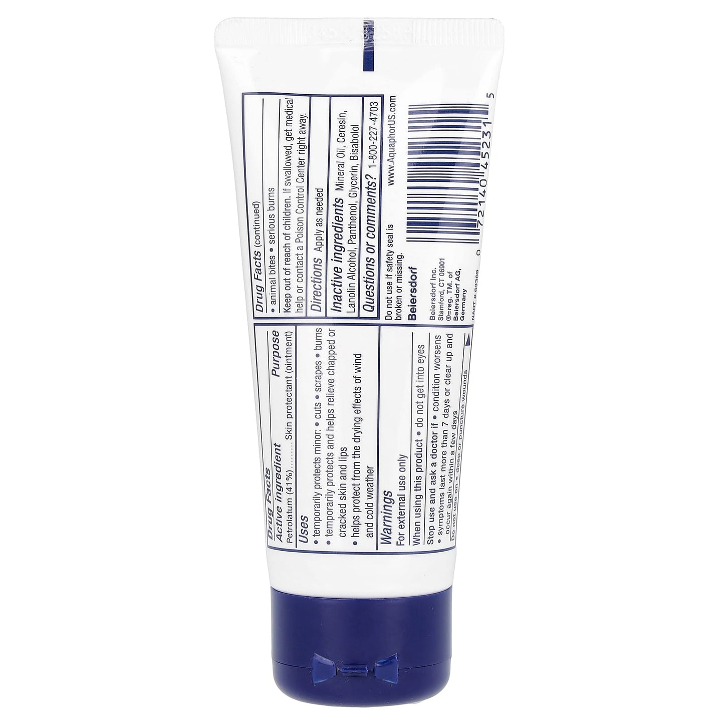 Aquaphor Advanced Healing Ointment, 1.75 oz (50 g) Skin Protectant - Image 2