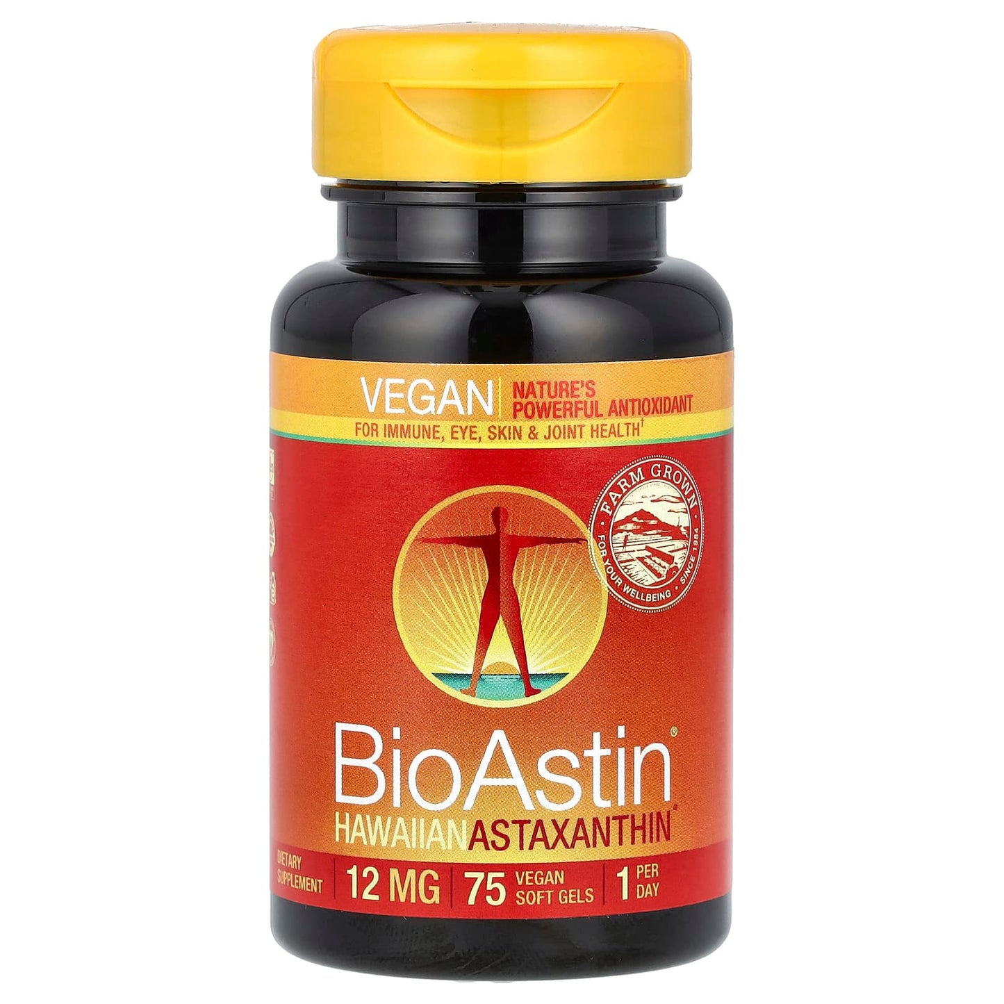 Nutrex Hawaii, BioAstin, Hawaiian Astaxanthin, 12 mg, 75 Vegan Soft Gels - Image 1