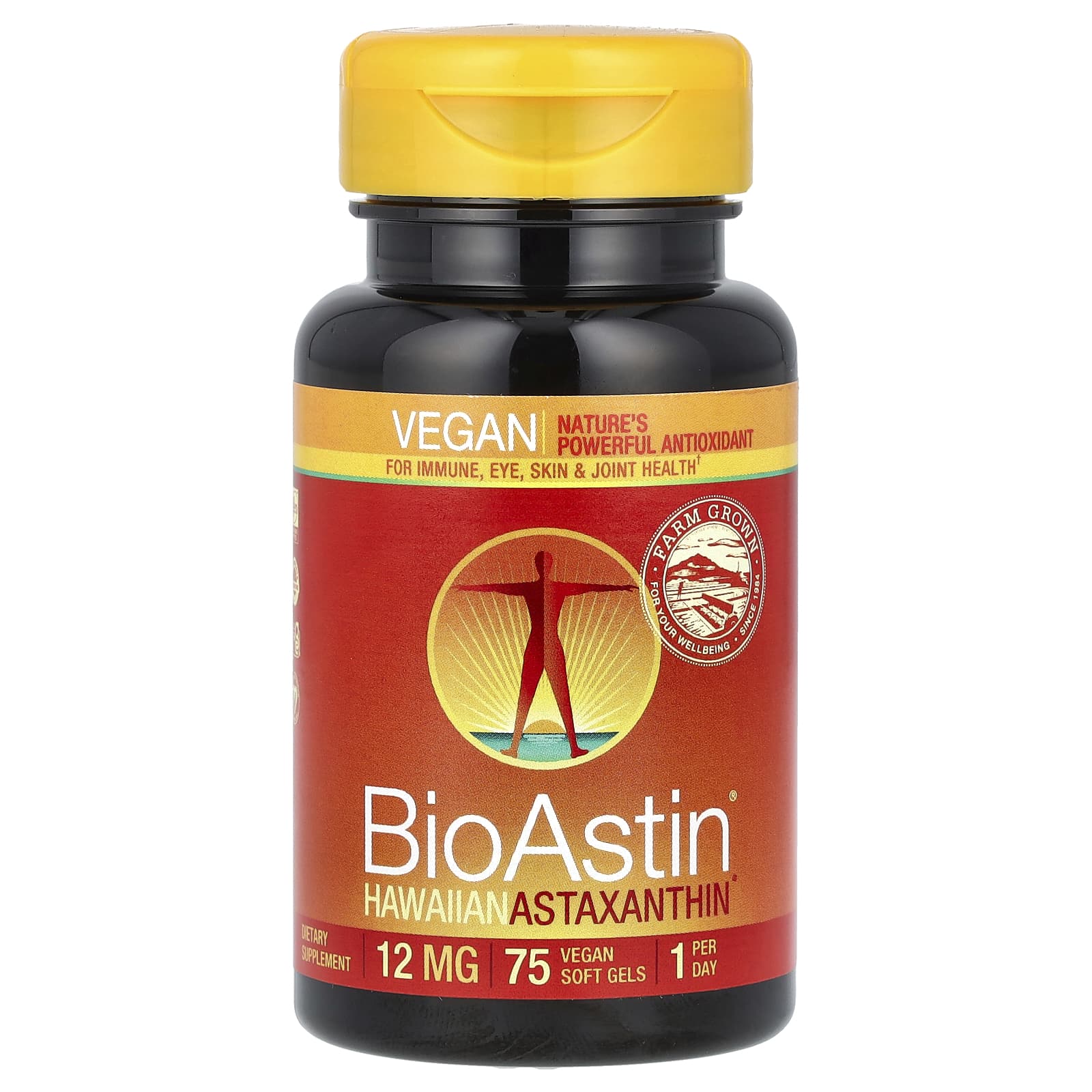 Nutrex Hawaii, BioAstin, Hawaiian Astaxanthin, 12 mg, 75 Vegan Soft Gels - Image 1