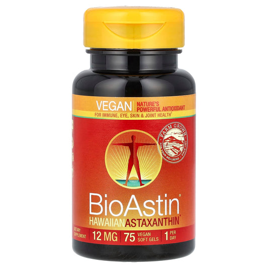 Nutrex Hawaii, BioAstin, Hawaiian Astaxanthin, 12 mg, 75 Vegan Soft Gels - Image 1