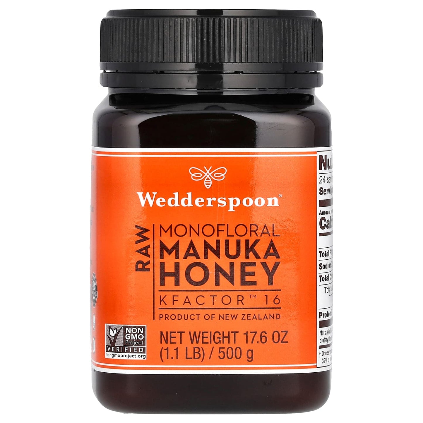 Wedderspoon, Raw Monofloral Manuka Honey, KFactor 16, 1.1 lb (500 g) - Image 1