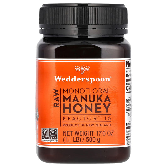 Wedderspoon, Raw Monofloral Manuka Honey, KFactor 16, 1.1 lb (500 g) - Image 1