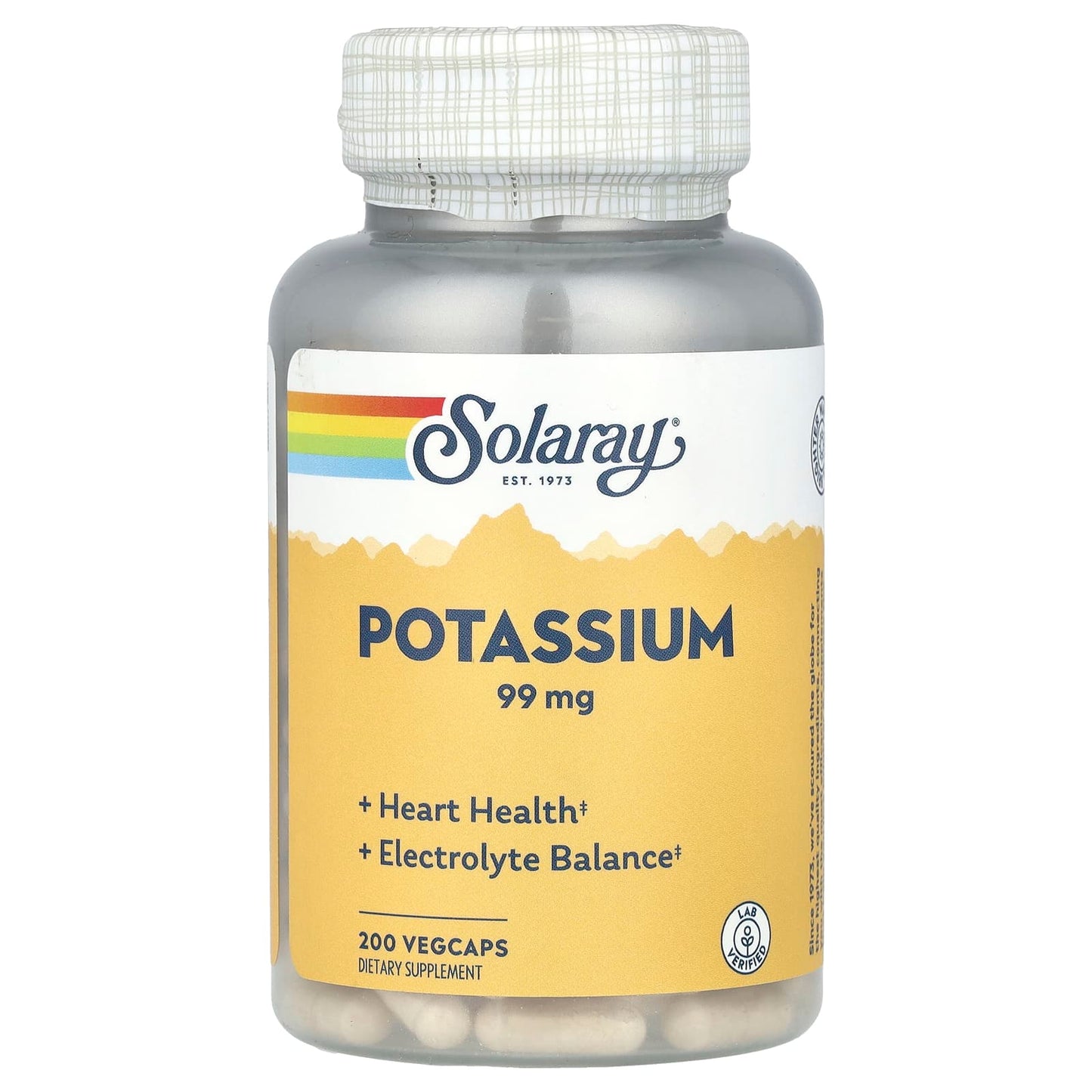 Solaray, Potassium, 99 mg, 200 VegCaps - Image 1