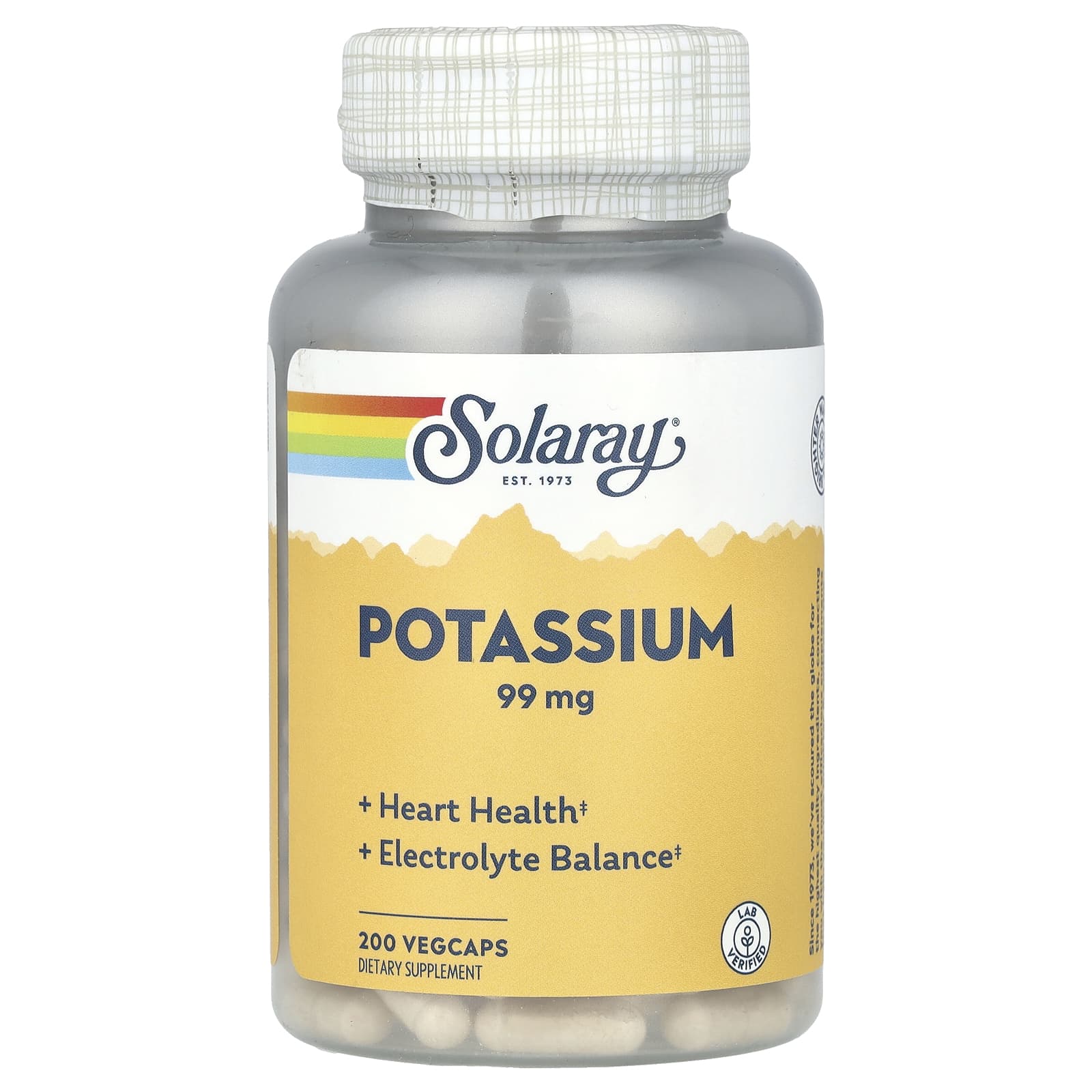 Solaray, Potassium, 99 mg, 200 VegCaps - Image 1