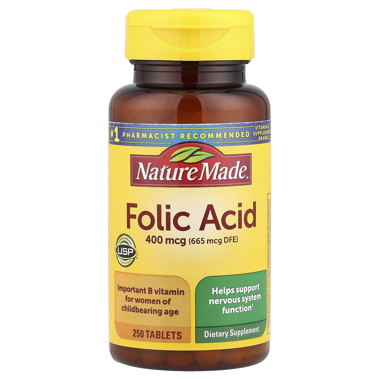 Nature Made, Folic Acid, 250 Tablets - Image 1