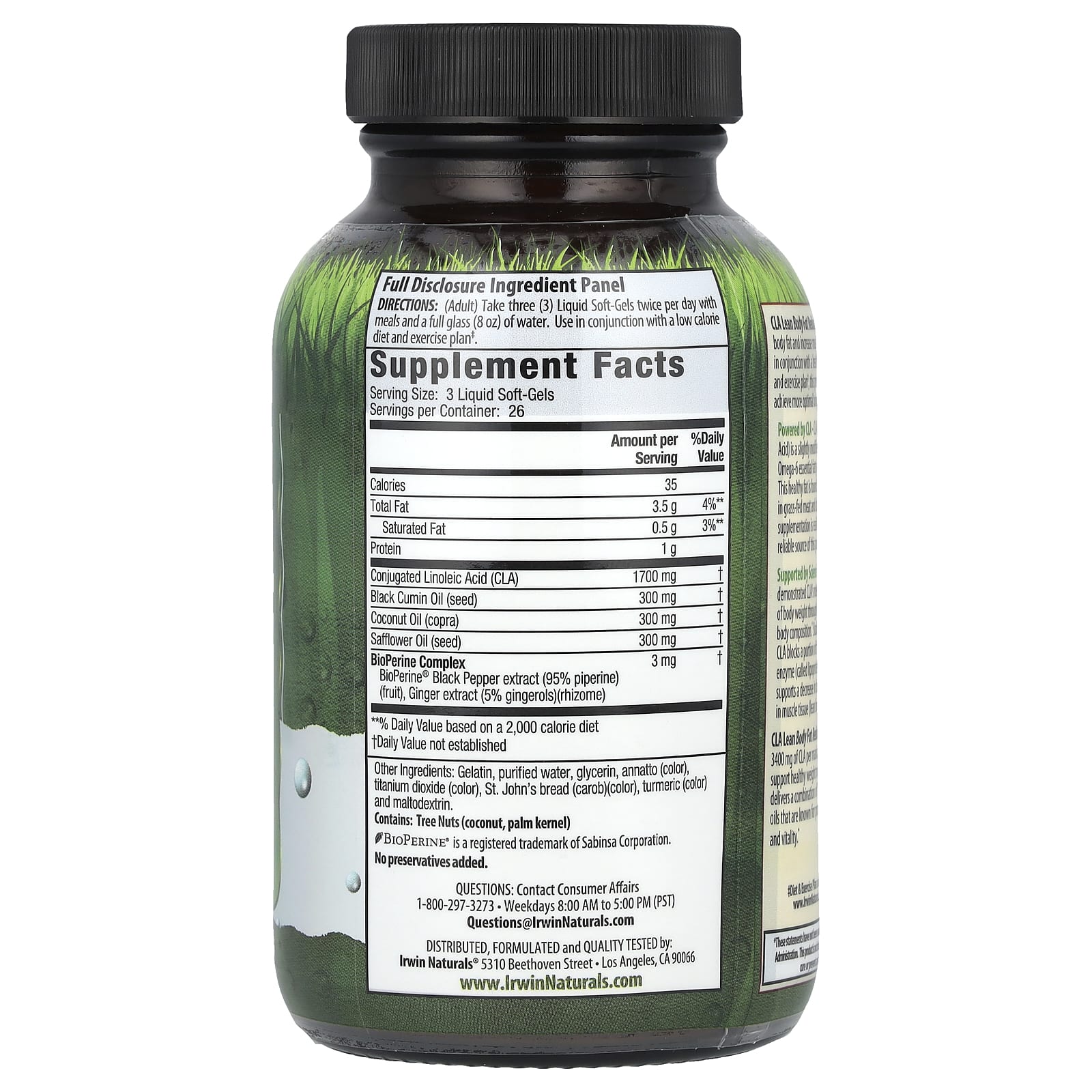 Irwin Naturals CLA Lean Body Fat Reduction Liquid Soft-Gels 80 Count - Image 2