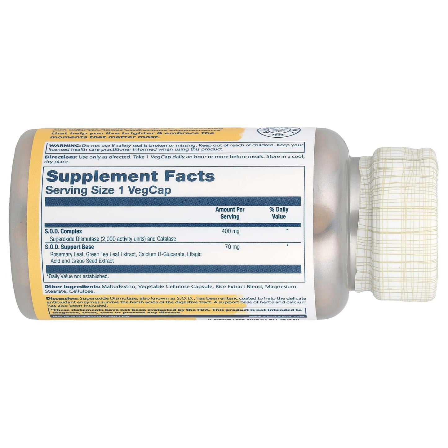 Solaray, Enteric Coated S.O.D. 2000 Plus™, 100 VegCaps - Image 2