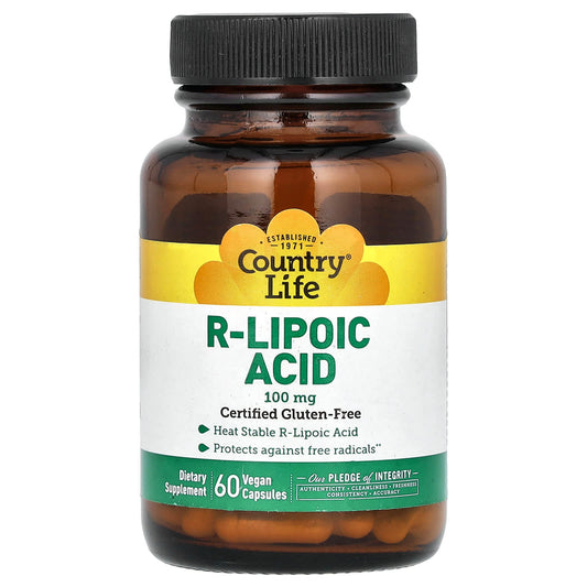 <strong>Country Life R-Lipoic Acid 100mg, 60 Vegan Capsules</strong> - Image 1