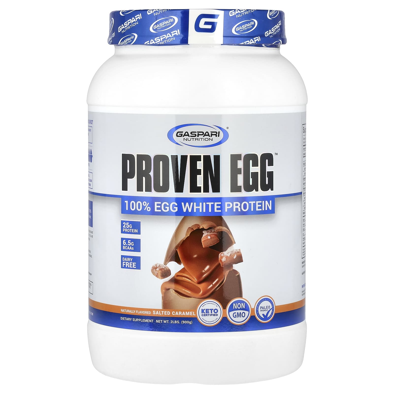 Gaspari Nutrition Proven Egg 100% Egg White Protein Salted Caramel 2 lbs - Image 1