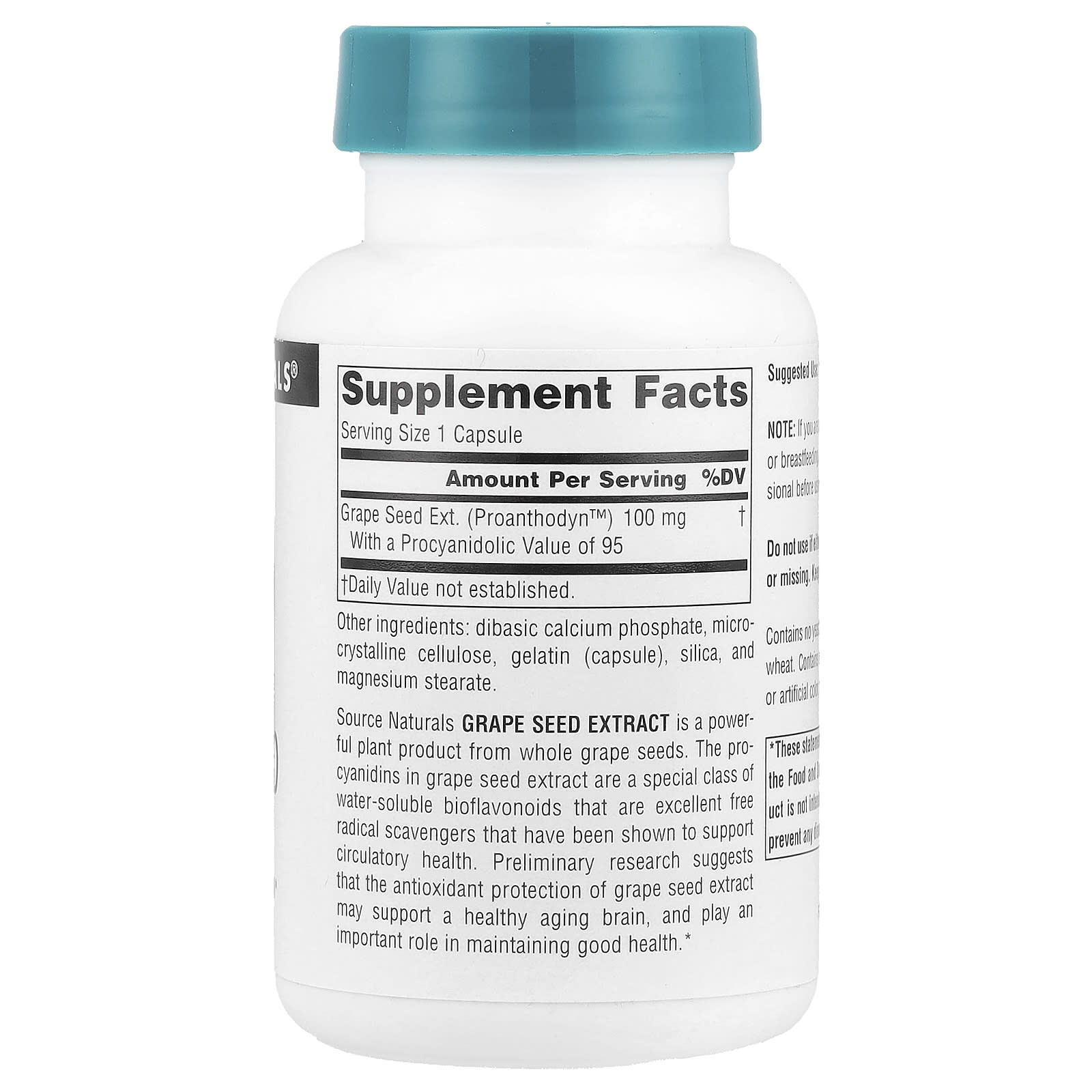 Source Naturals, Proanthodyn™, Grape Seed Extract, 100 mg, 120 Capsules - Image 2