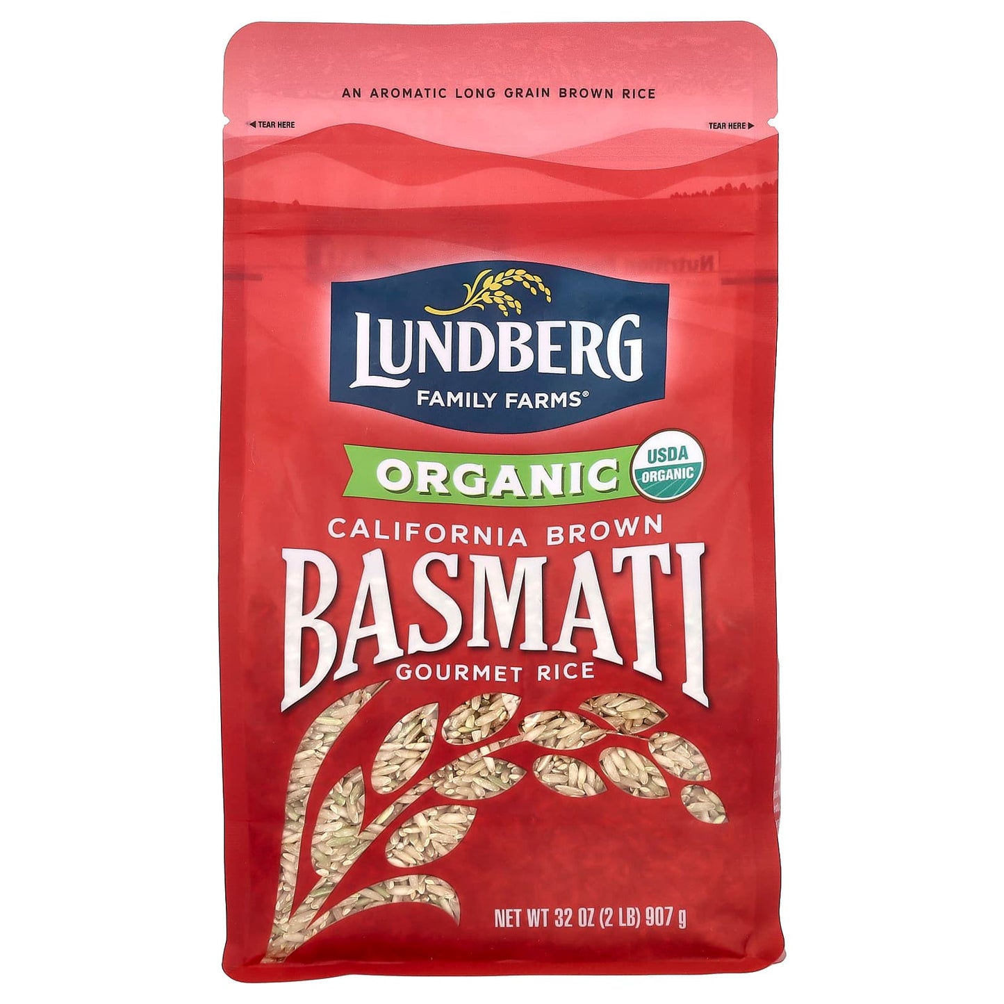 Lundberg, Organic California Brown Basmati Gourmet Rice, 2 lb (907 g) - Image 1