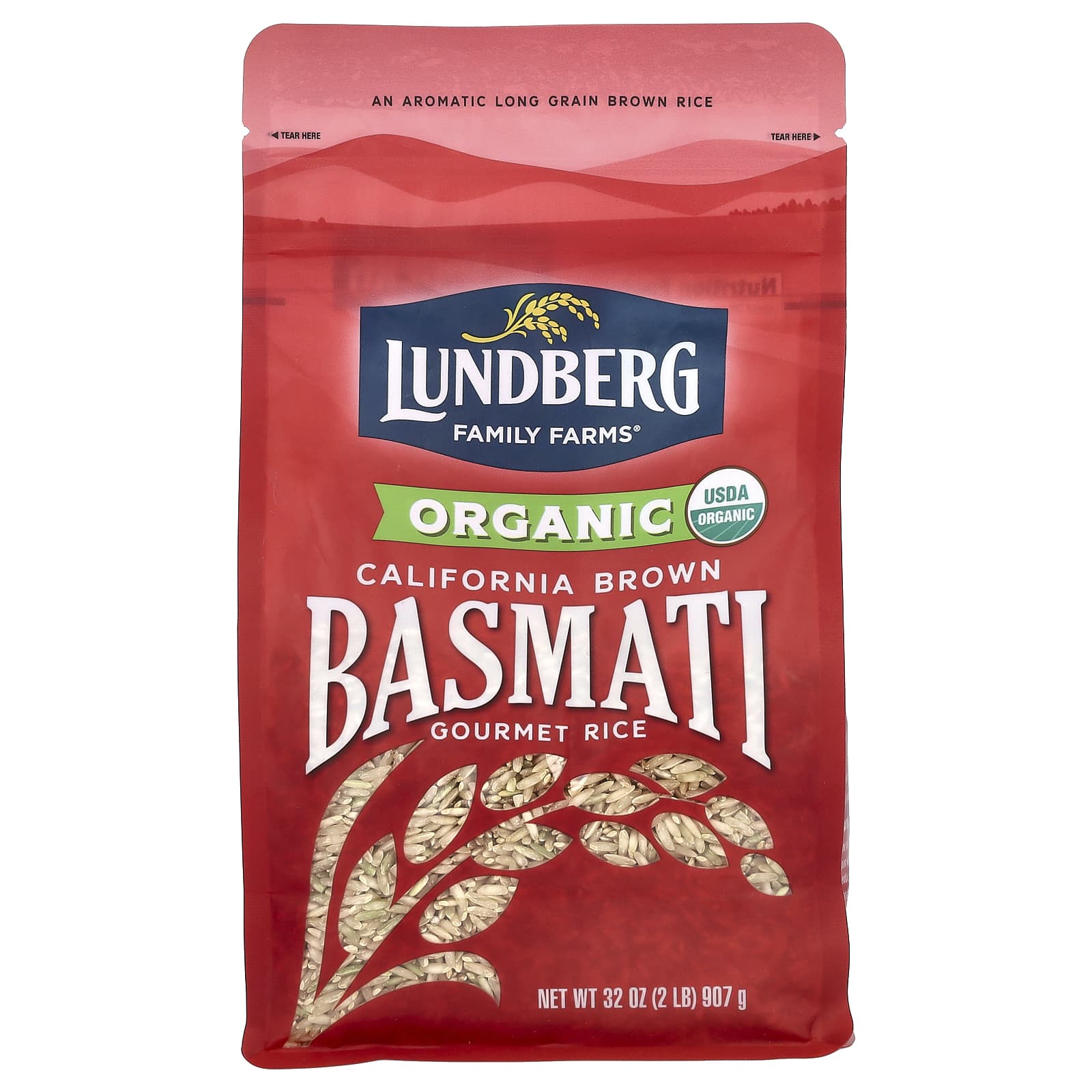 Lundberg, Organic California Brown Basmati Gourmet Rice, 2 lb (907 g) - Image 1