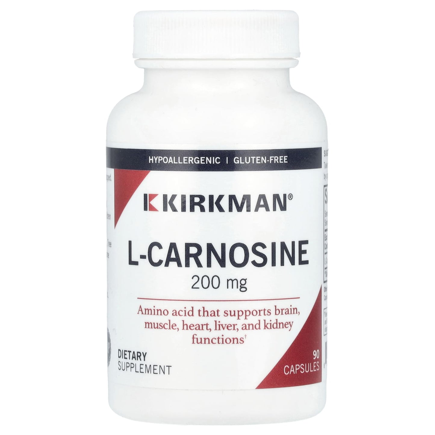 Kirkman Labs, L-Carnosine, 200 mg, 90 Capsules - Image 1