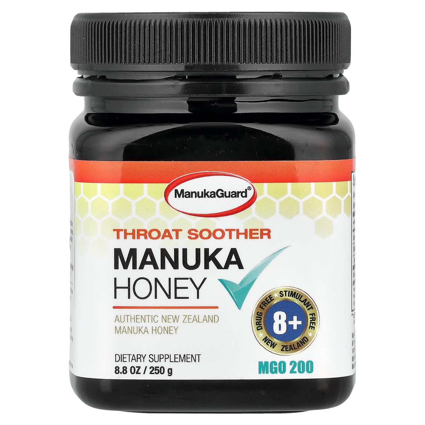 ManukaGuard, Throat Soother, Manuka Honey, MGO 200, 8.8 oz (250 g) - Image 1