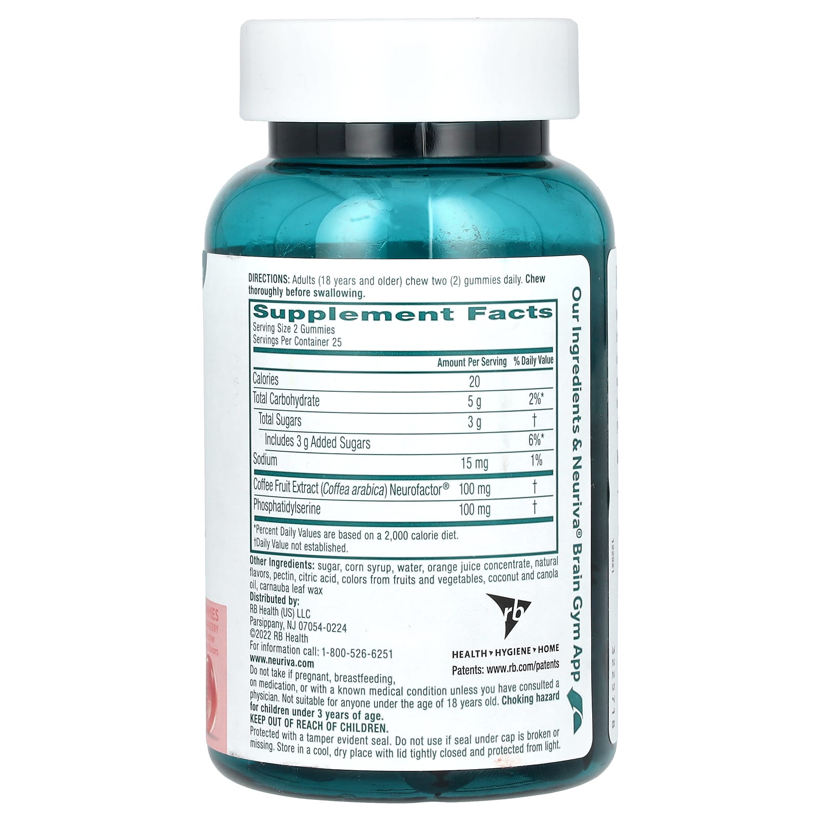 Schiff, Neuriva Brain Health Gummies, Original, Strawberry, 50 Gummies - Image 2