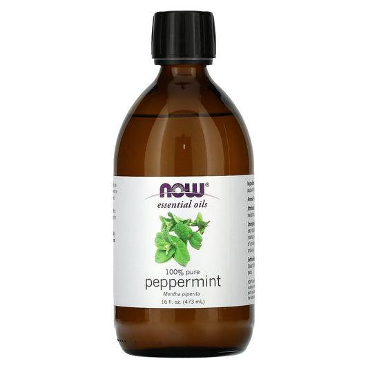 NOW Foods, Essential Oils, 100% Pure Peppermint, 16 fl oz (473 ml) - Image 1