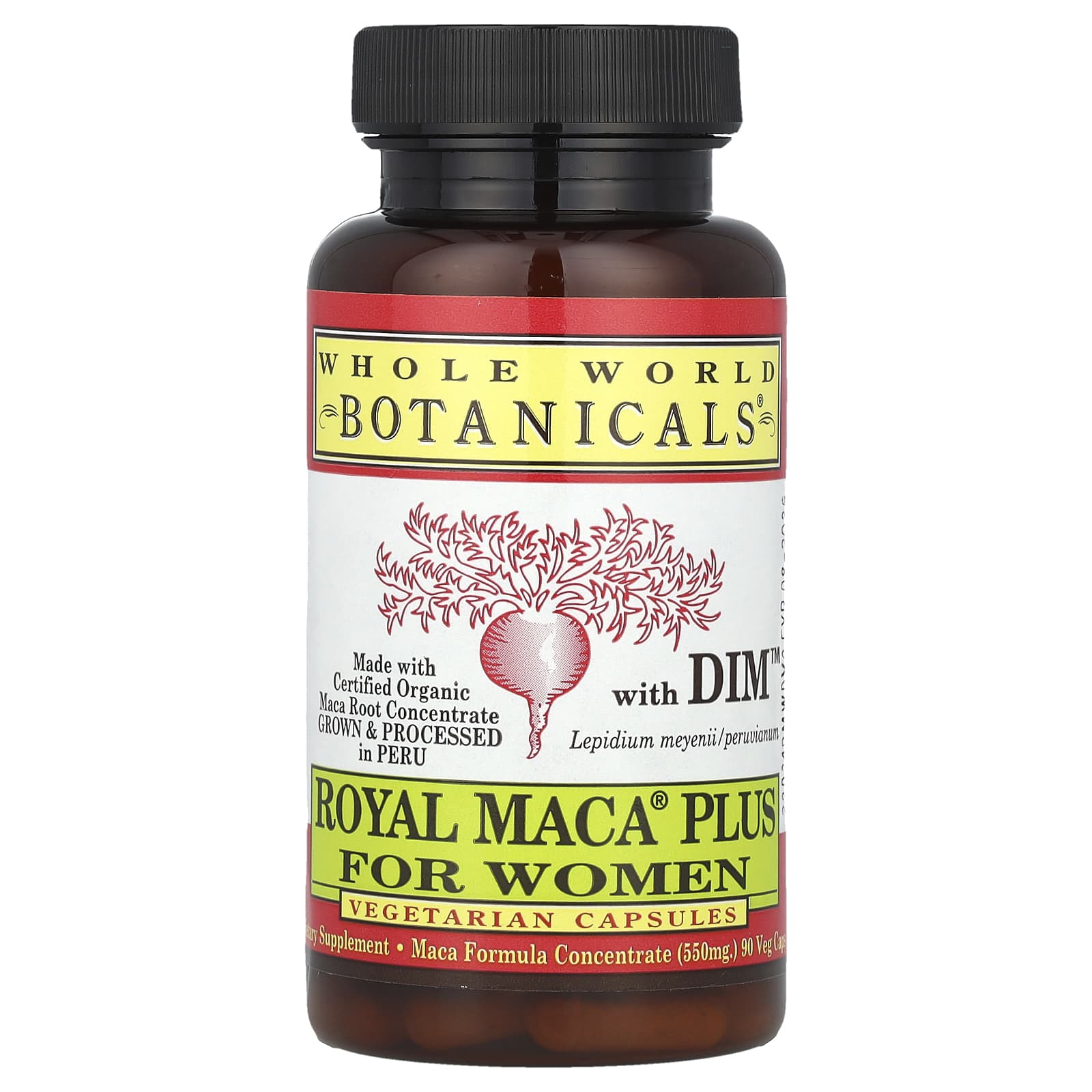 Whole World Botanicals, Royal Maca® Plus with DIM™ for Women, 90 VegCaps - Image 1