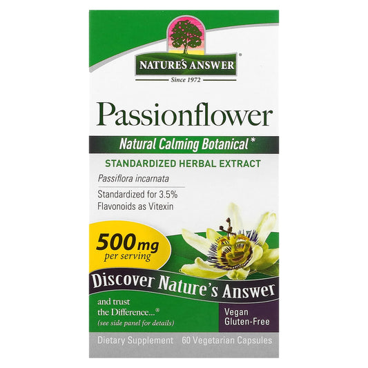 Nature's Answer, Passionflower, 60 Vegetarian Capsule (250 mg per Capsule) - Image 1