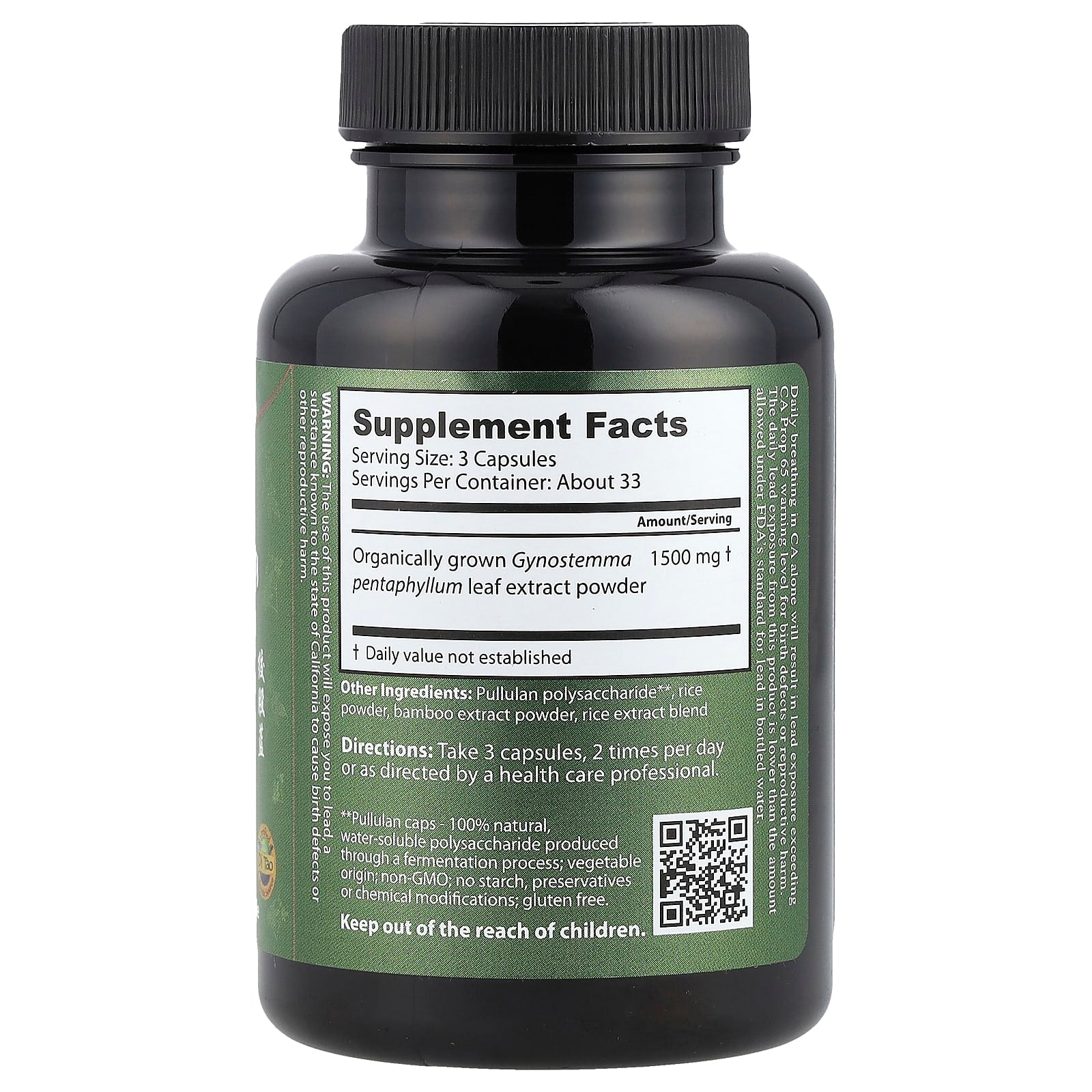 Gynostemma 500mg Capsules by Dragon Herbs - Adaptogenic Herb Supplement - Image 2