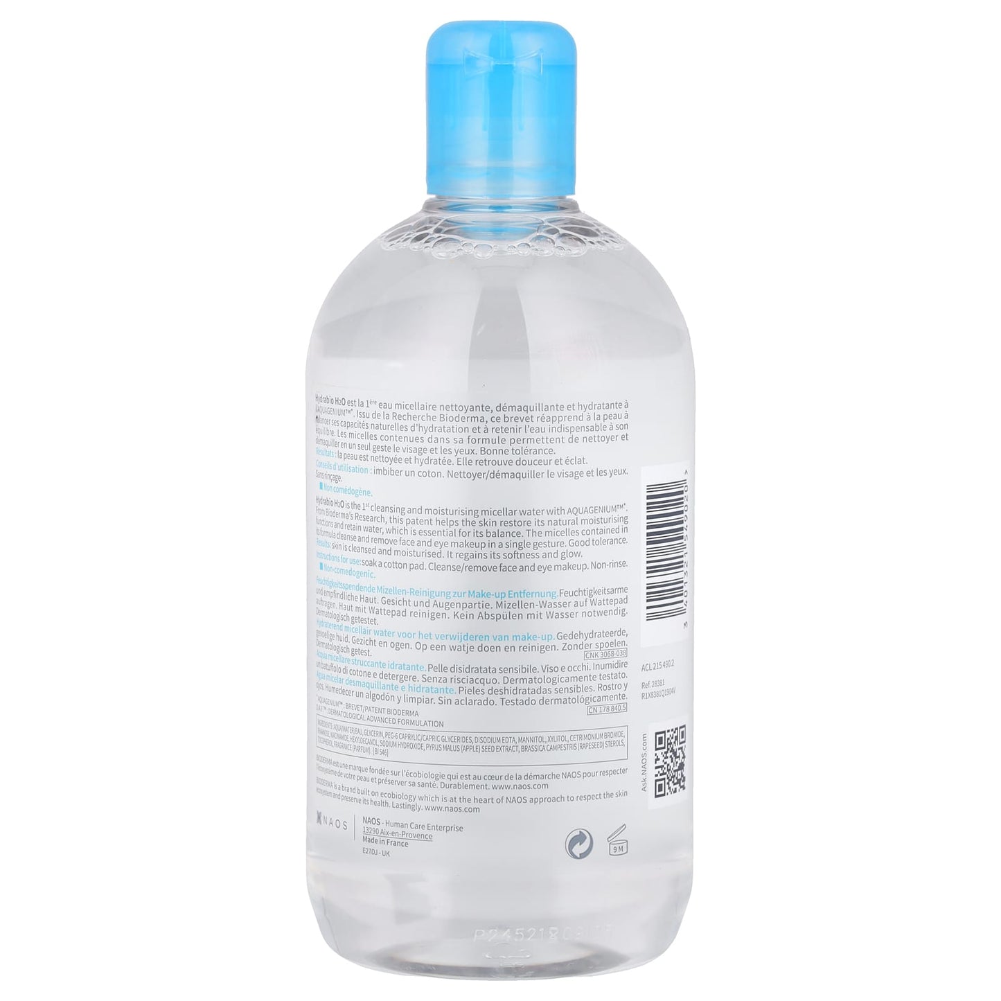 Bioderma Hydrabio H2O Micellar Water Makeup Remover, Sensitive Skin - Image 2