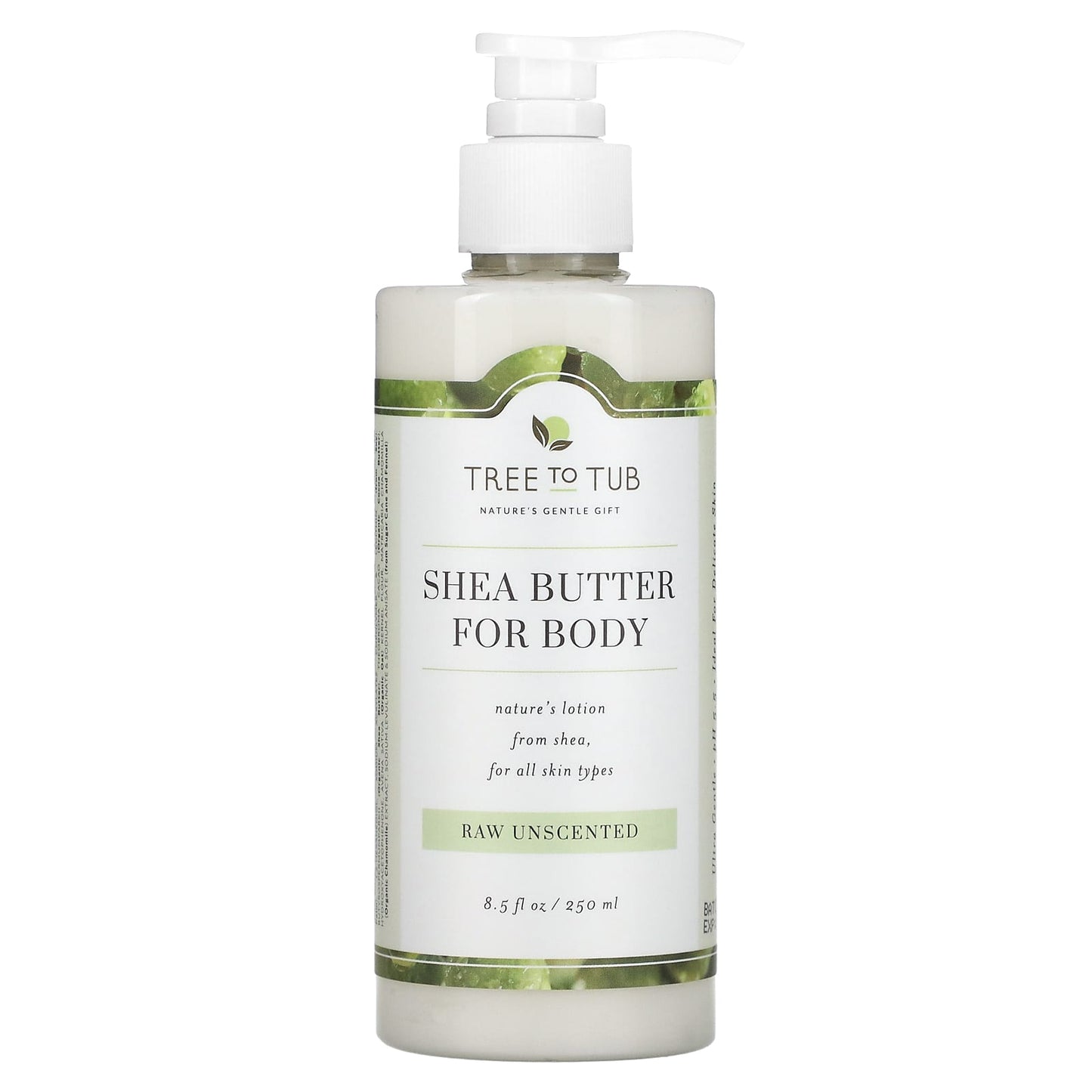 Tree To Tub, Shea Butter Moisturizing Body Lotion, Non-Greasy, Hydrating for Dry, Sensitive Skin, Unscented, 8.5 fl oz (250 ml) - Image 1