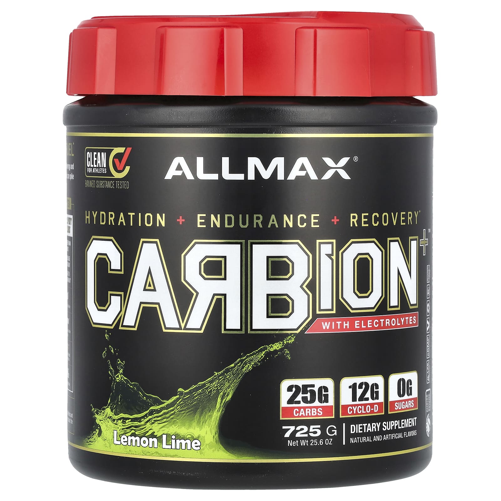 ALLMAX CARBION+ Electrolyte Drink, Lemon Lime, 25.6 oz - Image 1