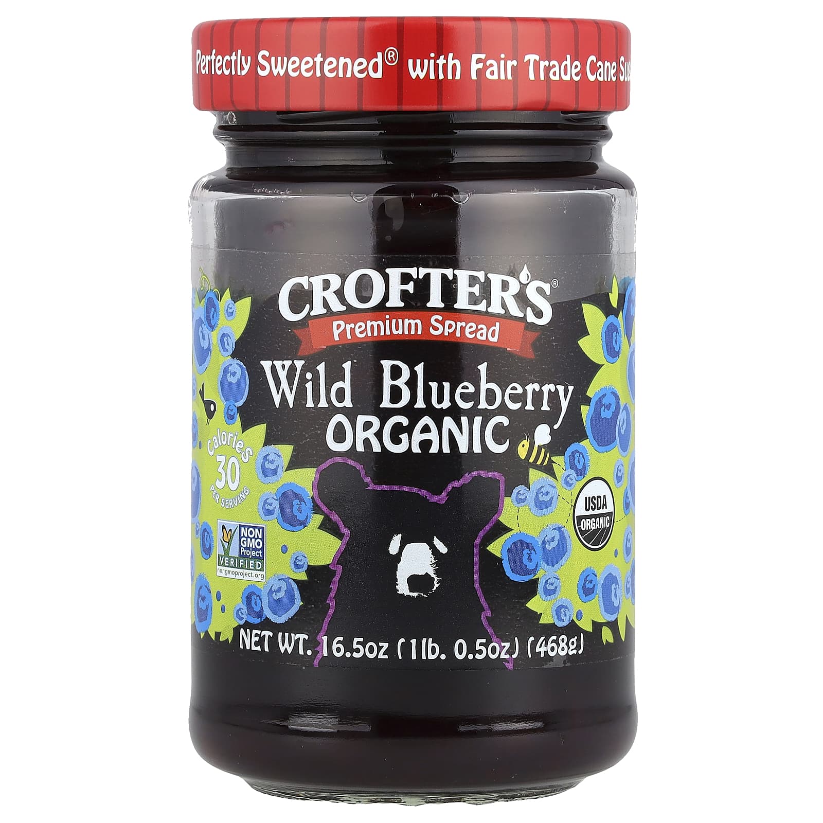 Crofter's Organic, Premium Spread, Organic Wild Blueberry, 16.5 oz (468 g)