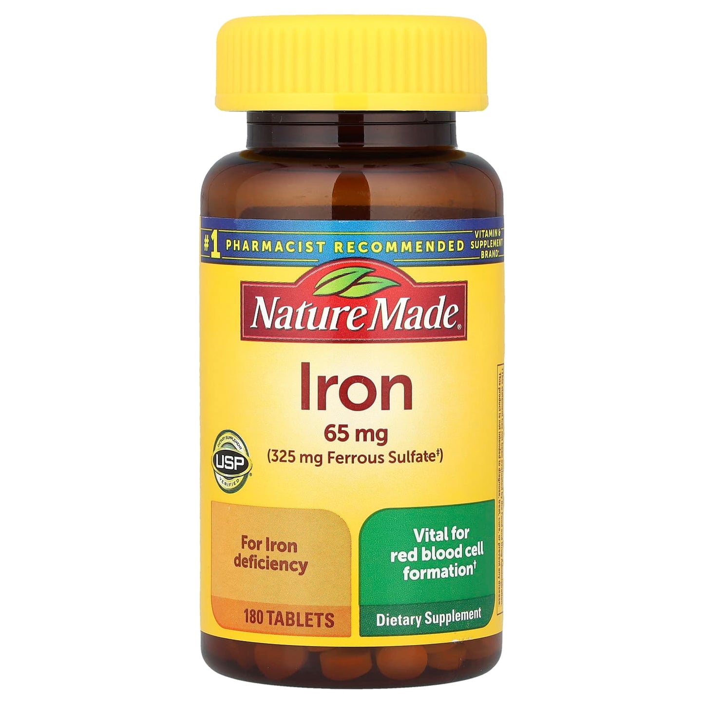 Nature Made, Iron, 65 mg, 180 Tablets - Image 1