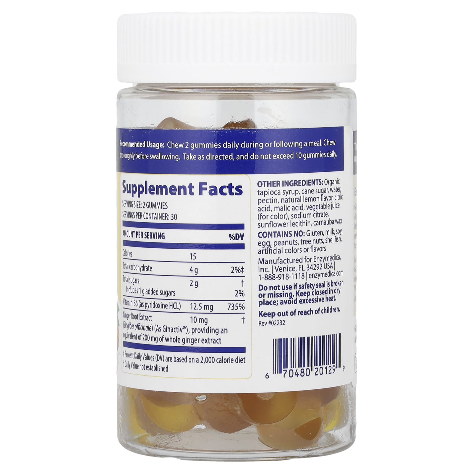 Enzymedica - Digestive Gummies with Ginger & Vitamin B6, Vegan & Gluten Free - Image 2