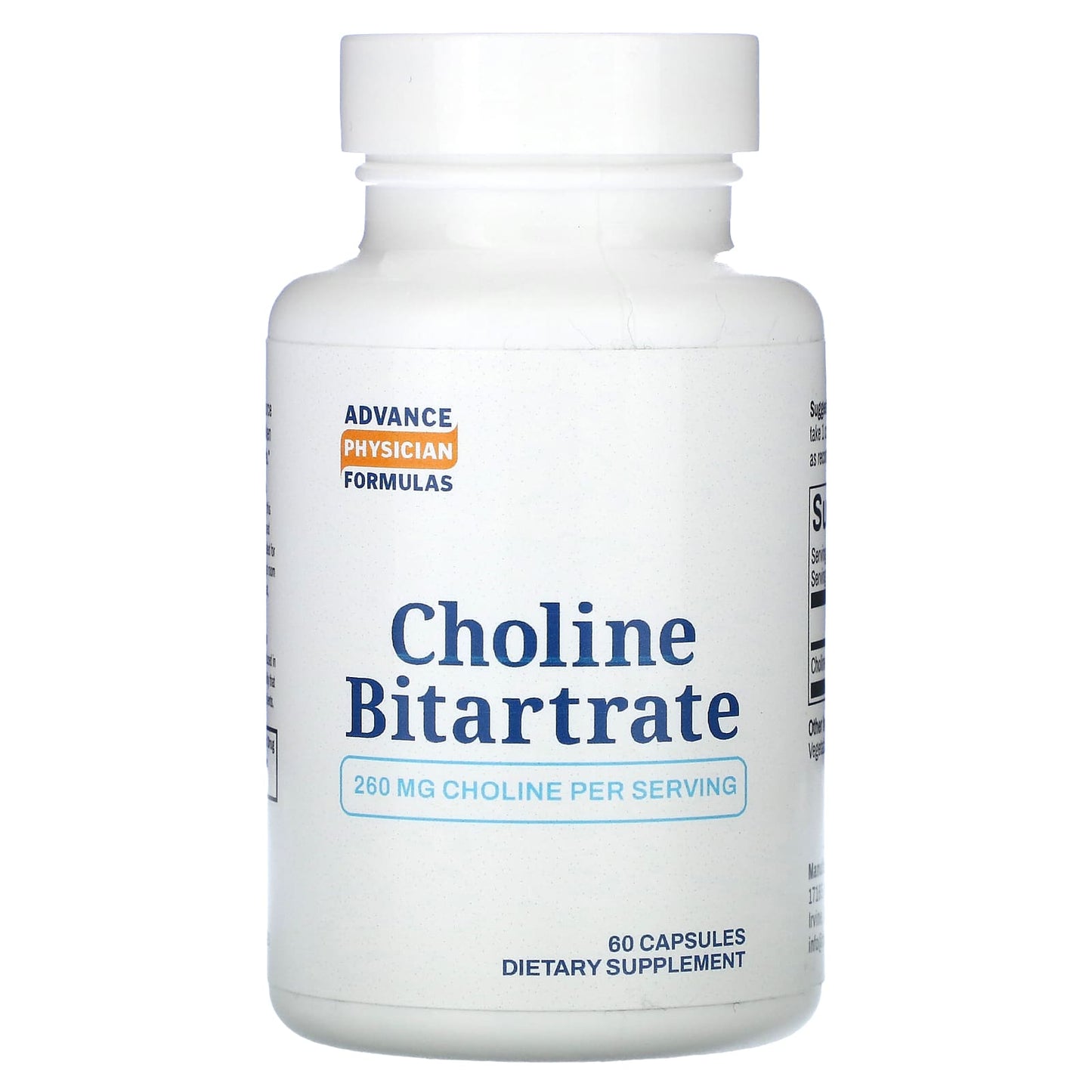 Choline Bitartrate Supplement 260mg by Advance Physician Formulas - Image 1