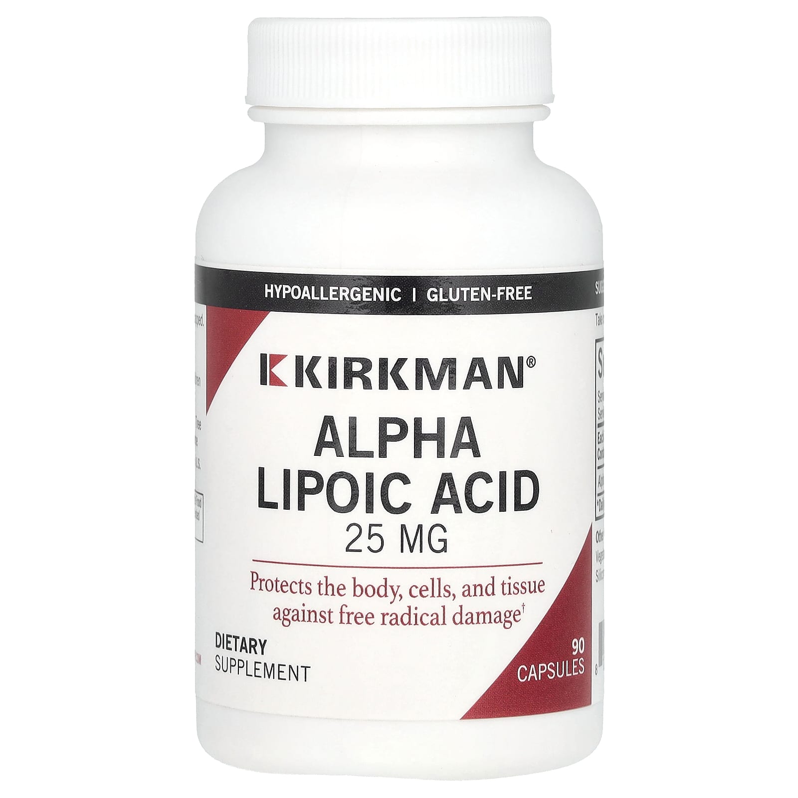 Kirkman Labs, Alpha Lipoic Acid, 25 mg, 90 Capsules - Image 1