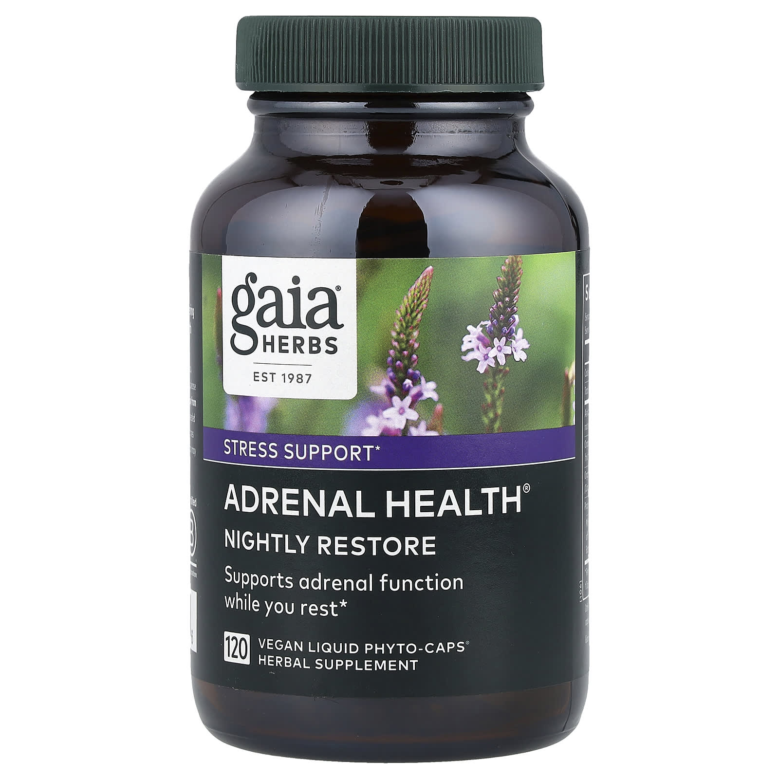 Gaia Herbs Adrenal Health Nightly Restore 120 Vegan Liquid Phyto-Caps - Image 1