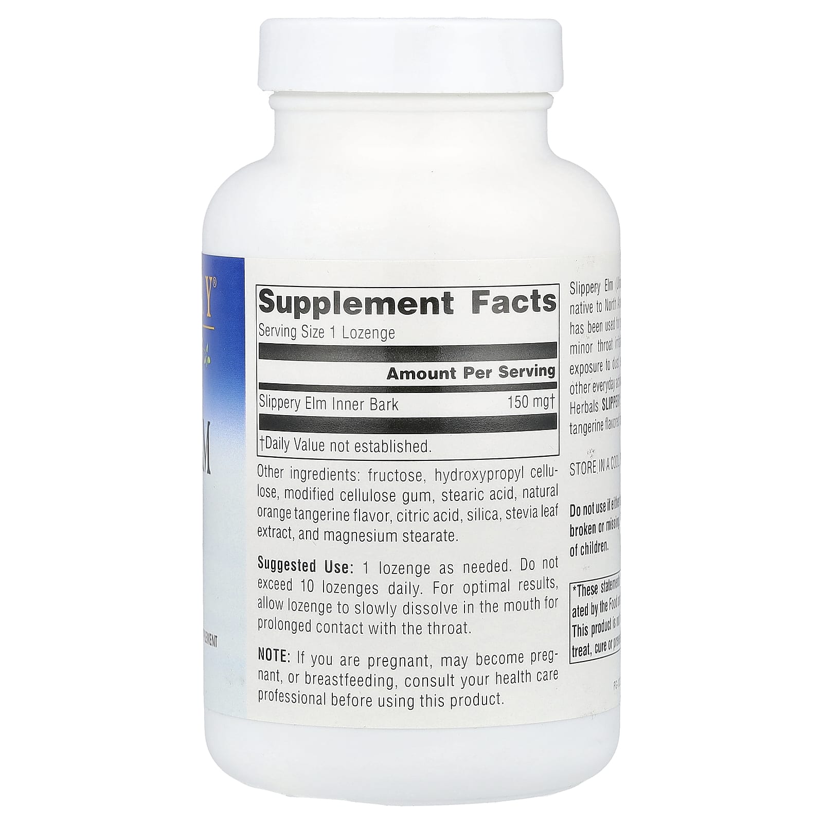 Planetary Herbals, Slippery Elm Lozenges, Tangerine , 150 mg, 200 Lozenges - Image 2