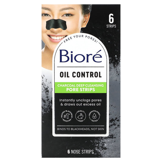 Deep Cleanse with Biore Charcoal Pore Strips - Oil Control & Blackhead Removal - Image 1