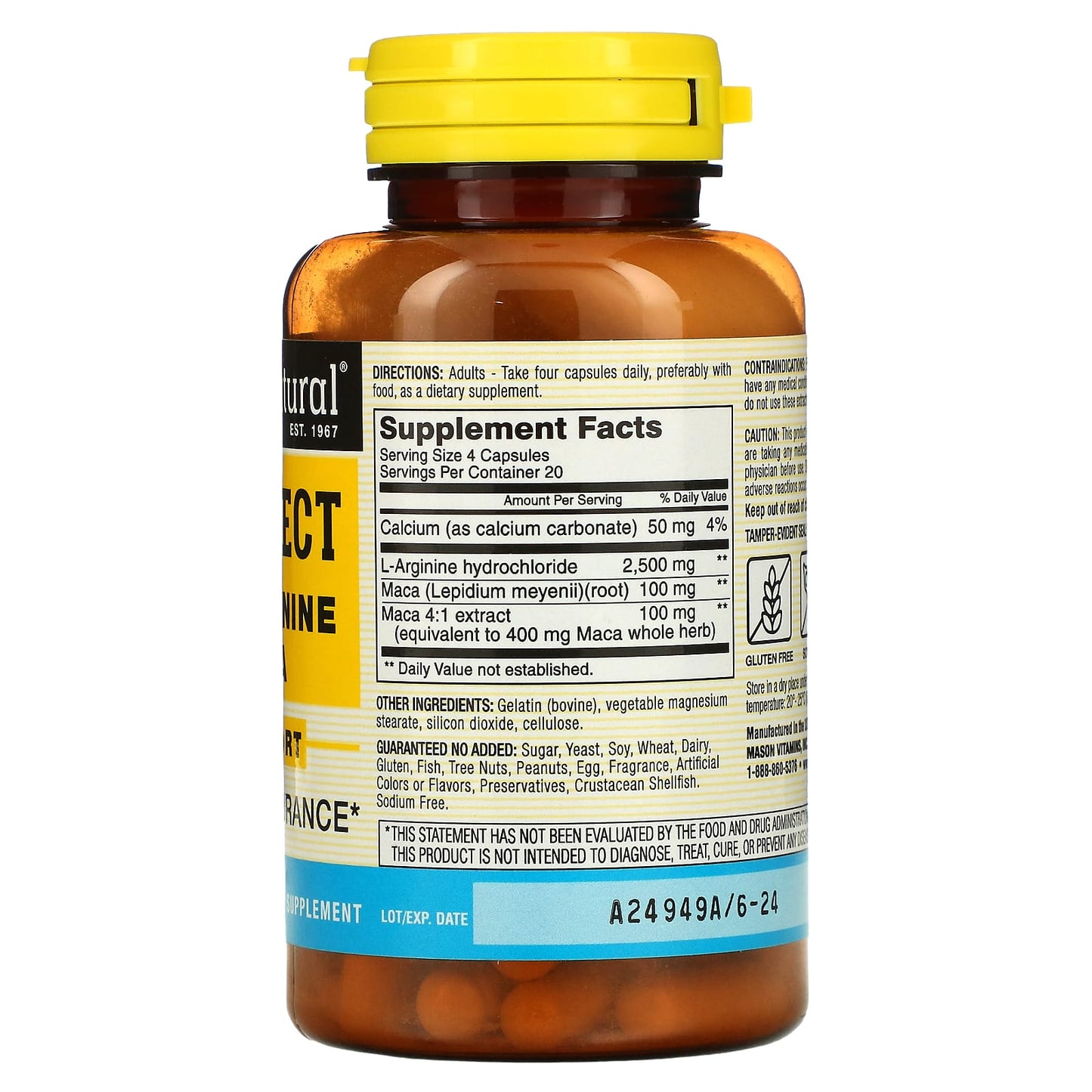 Mason Natural, Vein Erect with L-Arginine & Maca, 80 Capsules - Image 2