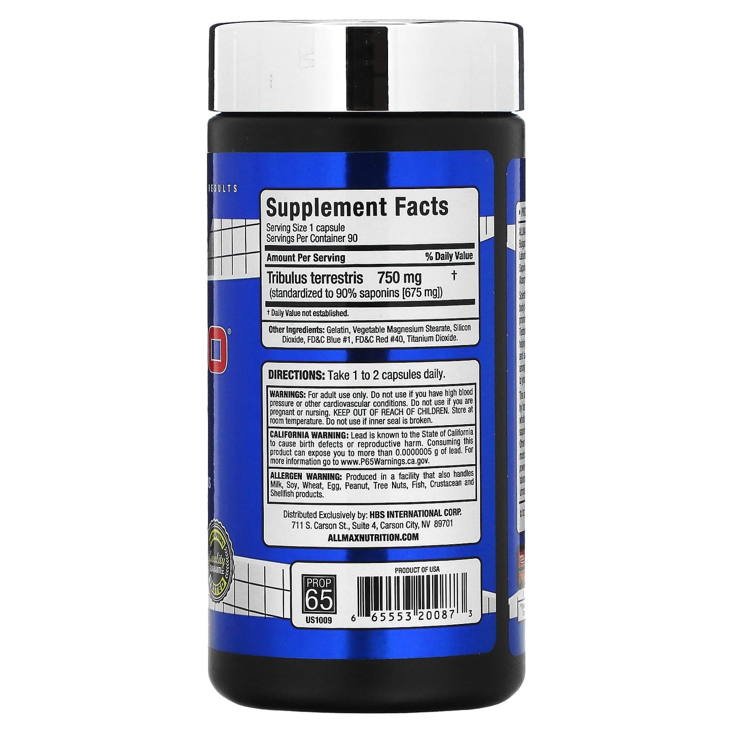 Boost Testosterone with ALLMAX TribX90 Tribulus Terrestris 750mg Capsules - Image 2