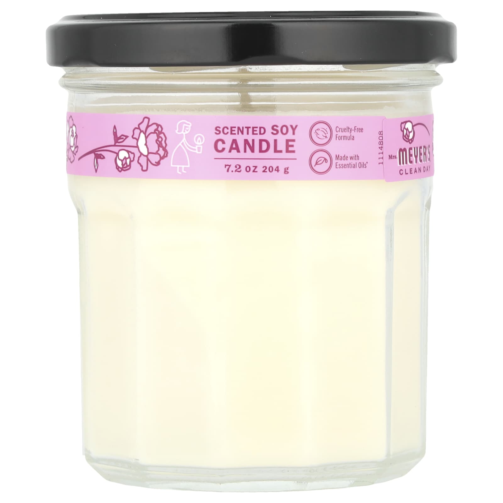 Mrs. Meyers Clean Day, Scented Soy Candle, Peony, 7.2 oz (204 g) - Image 1