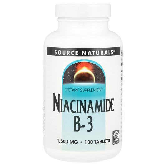 Source Naturals, Niacinamide B-3, 1,500 mg, 100 Tablets - Image 1