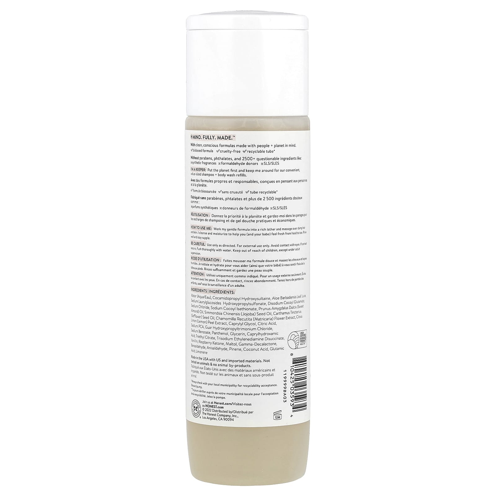 The Honest Company, Nourish™, Shampoo + Body Wash, Sweet Almond, 10 fl oz (295 ml) - Image 2