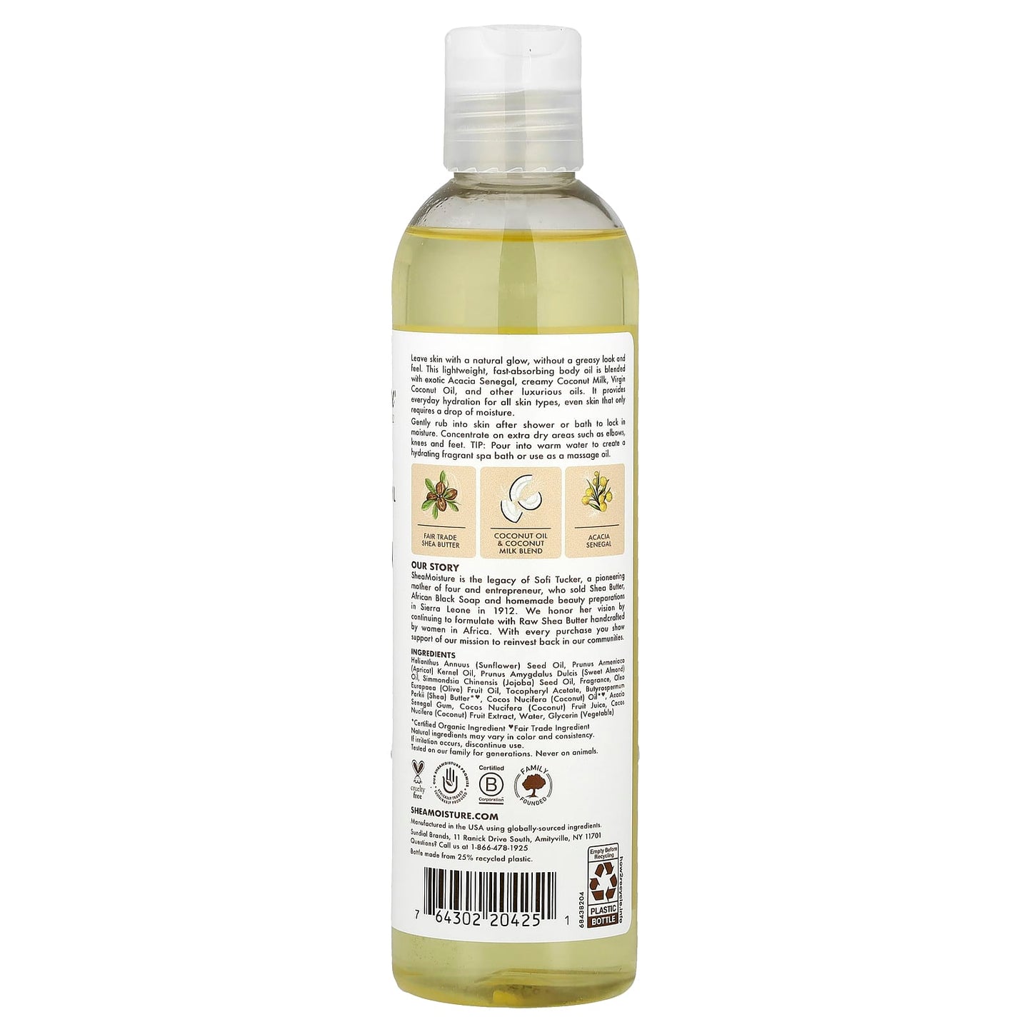 SheaMoisture, Virgin Coconut Oil, Daily Hydration Body Oil, 8 fl oz (237 ml) - Image 2