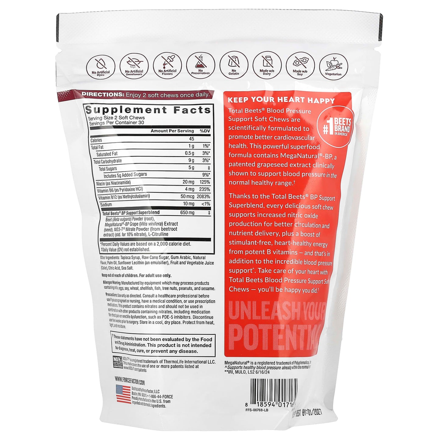 Boost Blood Pressure Support with Total Beets Soft Chews by Force Factor - Image 2