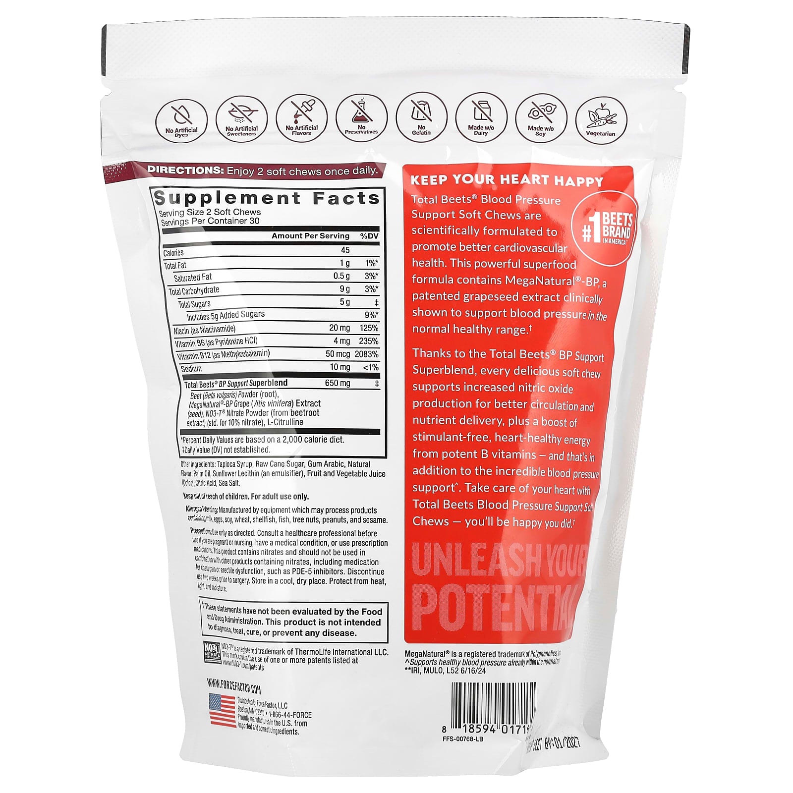 Boost Blood Pressure Support with Total Beets Soft Chews by Force Factor - Image 2