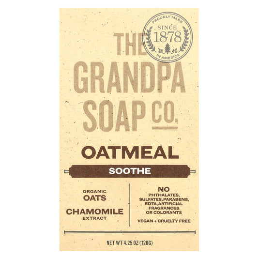 The Grandpa Soap Co., Face & Body Bar Soap, Oatmeal, 4.25 oz (120 g) - Image 1