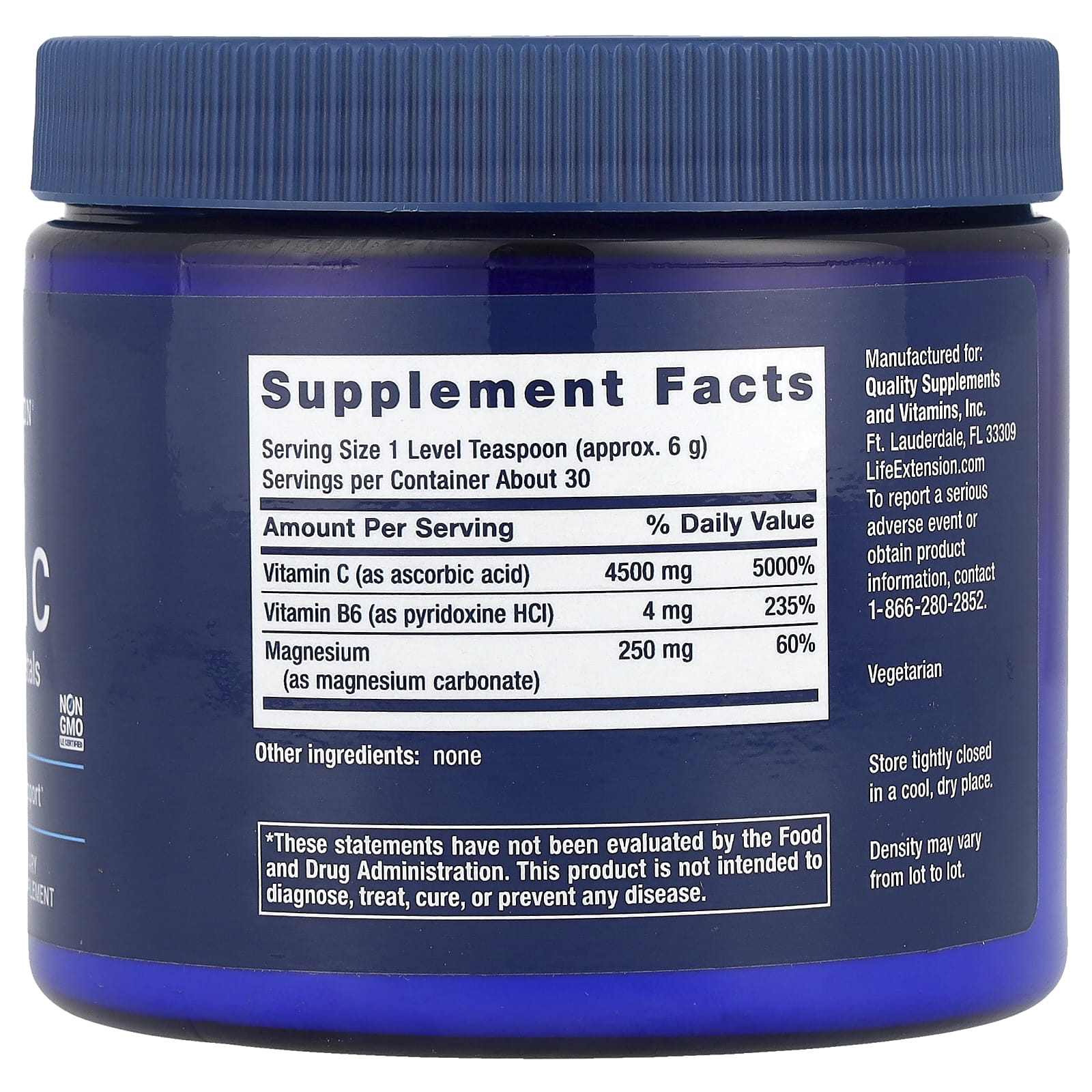 Life Extension, Effervescent Vitamin C, Magnesium Crystals, 6.35 oz (180 g) - Image 2