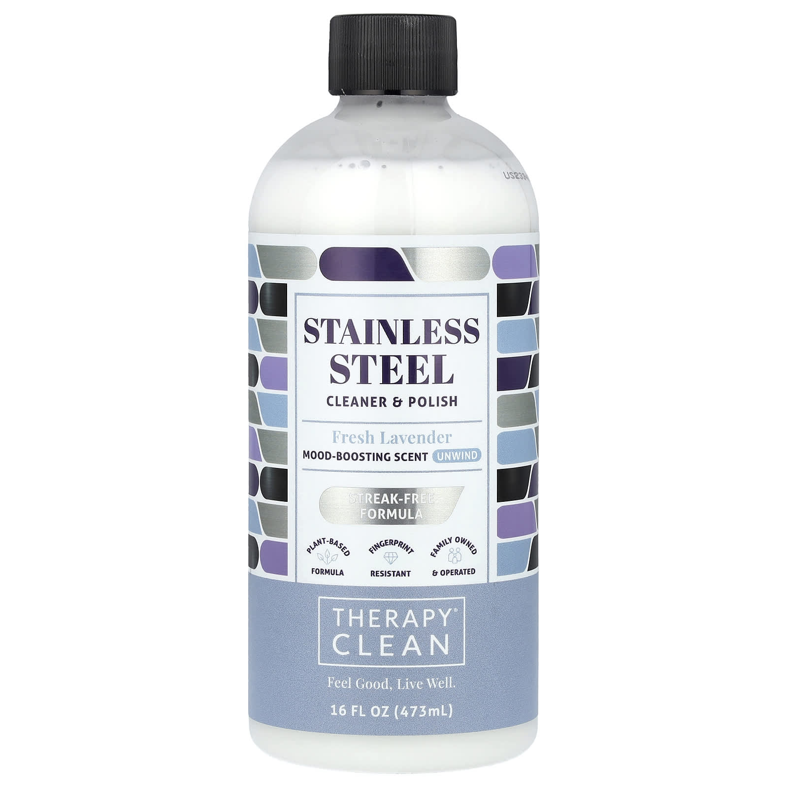 Therapy Clean, Stainless Steel, Cleaner & Polish, Fresh Lavender , 16 fl oz (473 ml) - Image 1