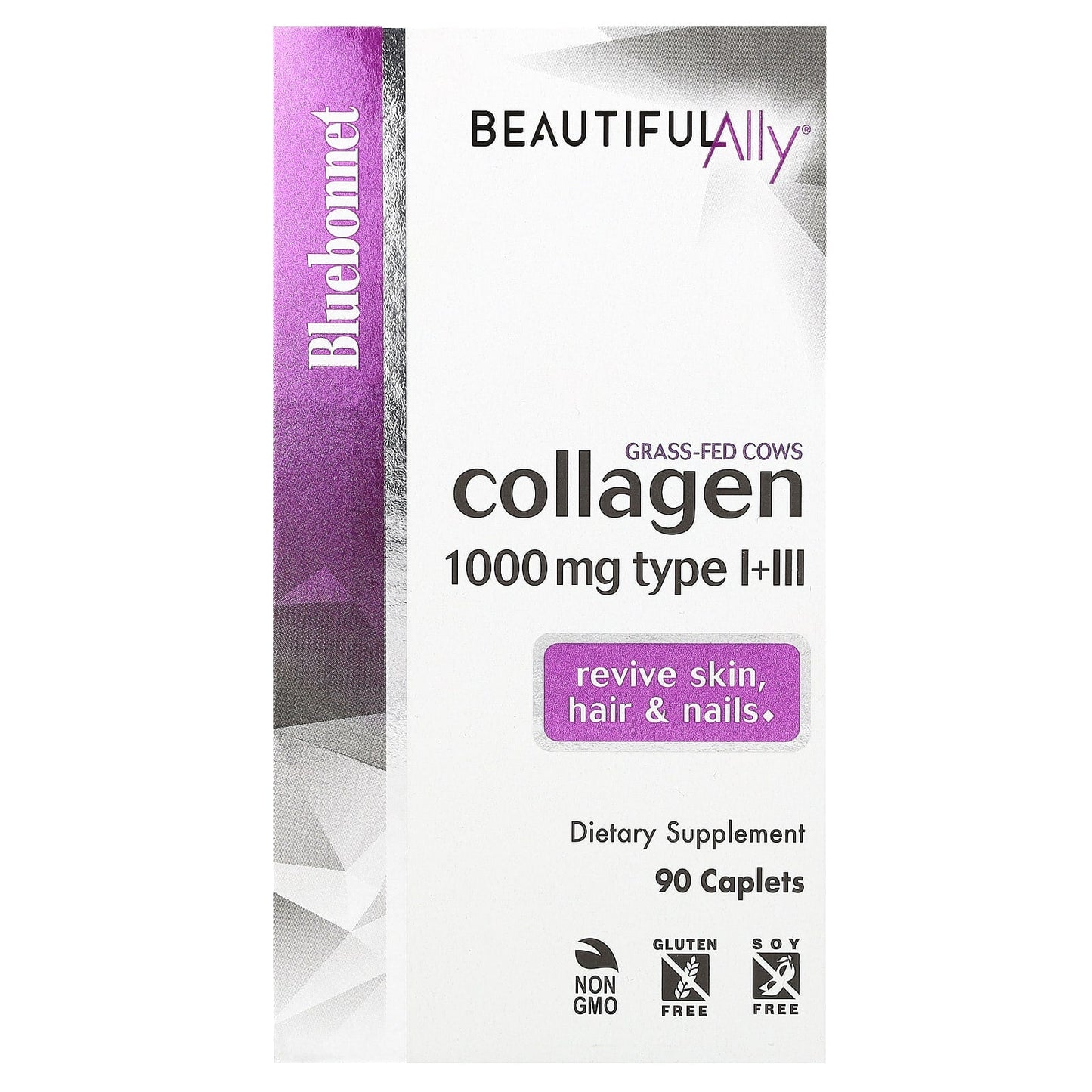 Bluebonnet Nutrition Collagen Type I + III Capsules for Skin, Hair & Nail Support - Image 1