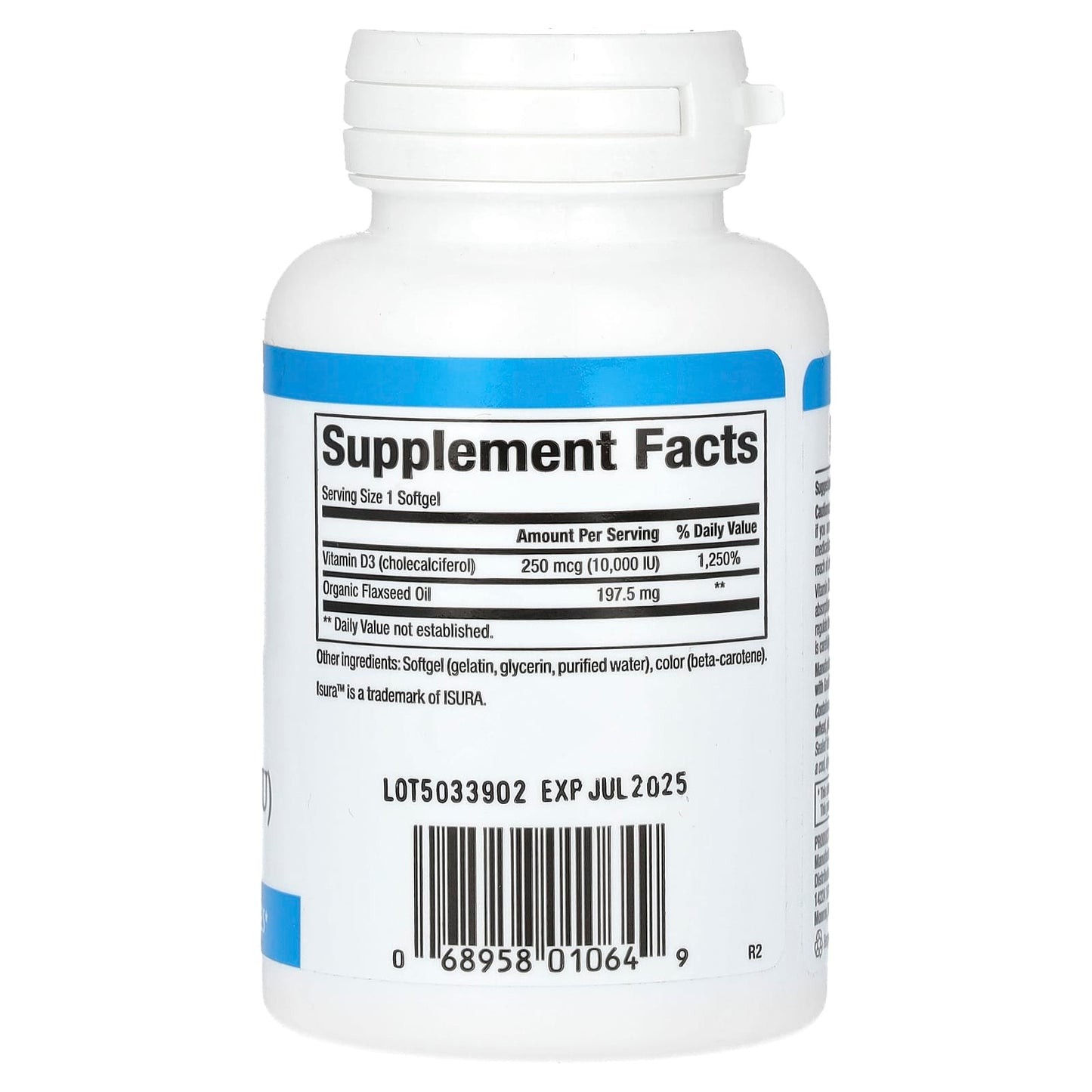 Natural Factors, Vitamin D3, 250 mcg (10,000 IU), 120 Softgels - Image 2