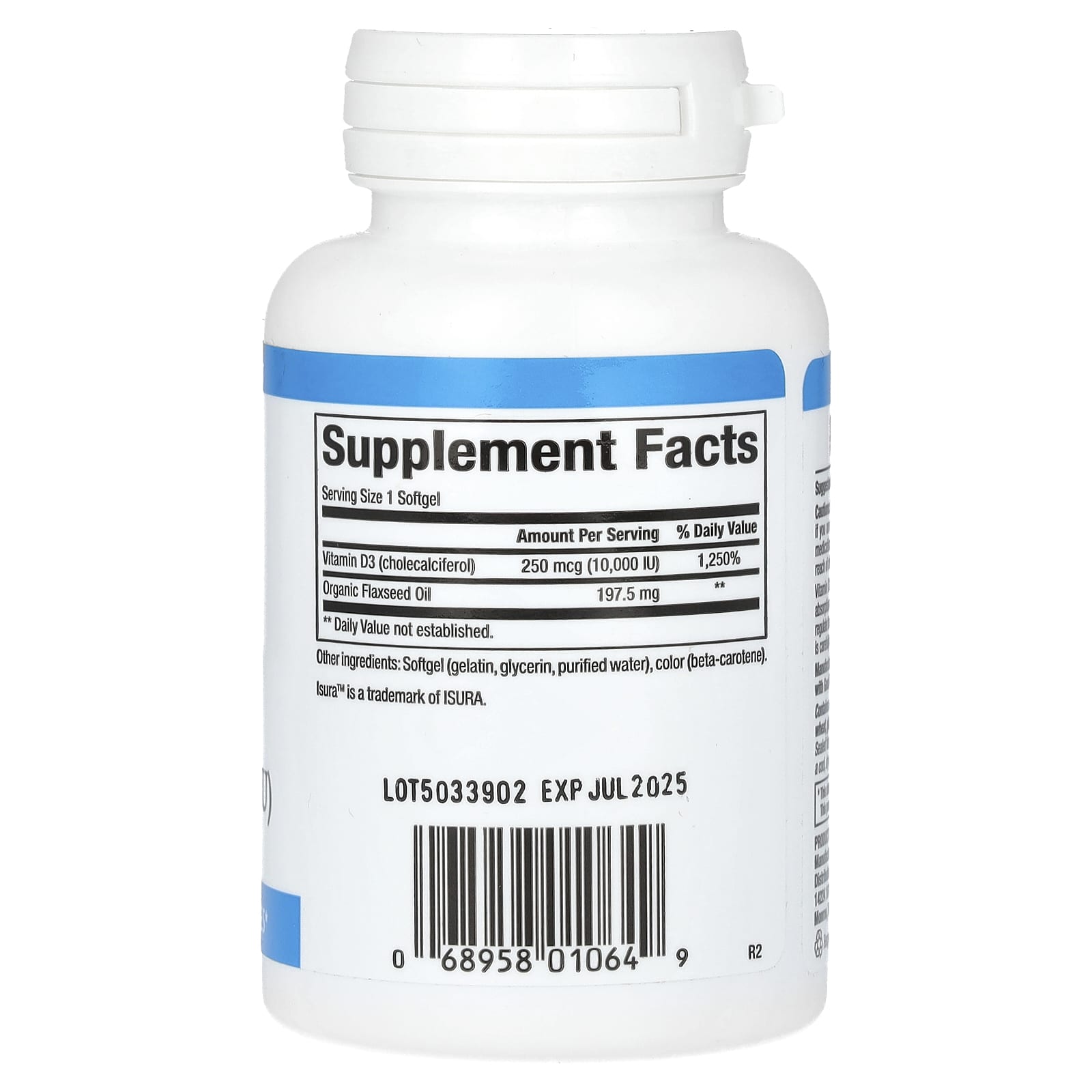 Natural Factors, Vitamin D3, 250 mcg (10,000 IU), 120 Softgels - Image 2