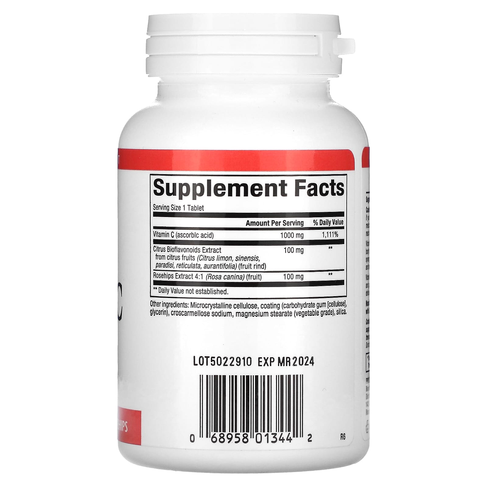 Natural Factors, Vitamin C, Plus Bioflavonoids & Rosehips, 1,000 mg, 90 Tablets - Image 2