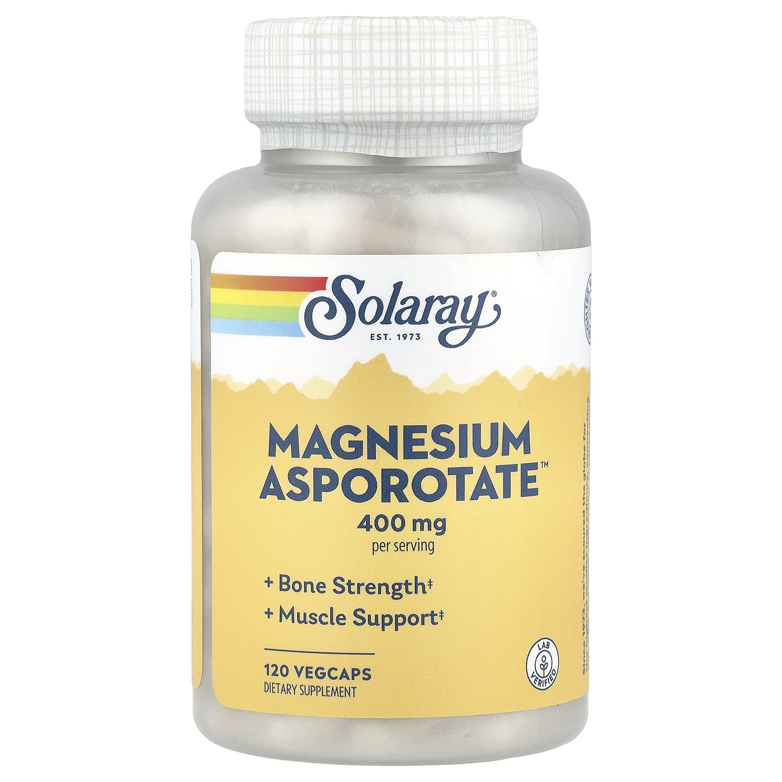 Solaray, Magnesium Asporotate™, 400 mg, 120 VegCaps (200 mg per Capsule) - Image 1